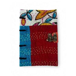 Notebook Metal Clasp Recycled Textile Light Colours 12x18cm