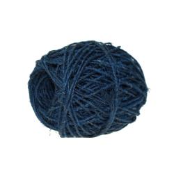 Single ball of garden or craft natural hemp twine dark blue length 50m
