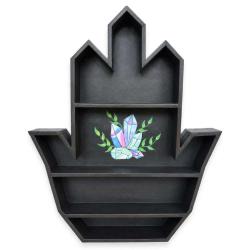 Shelf Unit Wood Albesia Hamsa Hand 49x7x60cm