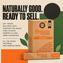Organic goodness incense, patchouli scented,box of 12