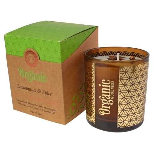 Lemongrass & Spice Smudge Scented Organic Goodness Candle Natural Soy Wax 200g