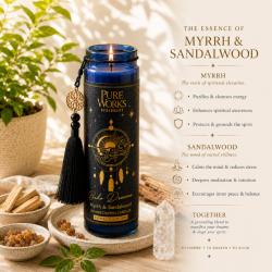Candle in Glass Jar Esoteric Boho Dreams, Myrrh and Sandalwood 300g