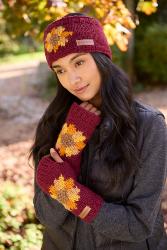 Sunflower Headband Burgundy