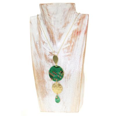 Necklace, recycled circuit board, circles and drops