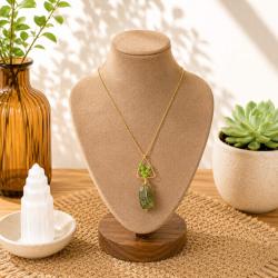 Necklace with Green Stone Pendant