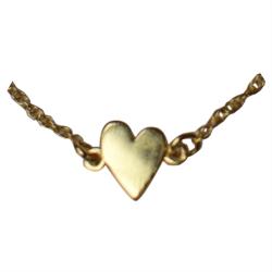 Bracelet with heart charm, gold colour