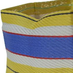 Planter plant holder recycled plastic cement bags, purple yellow stripes 10x10x10cm