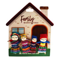 Worry free family on card house with magnet