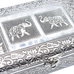 Jewellery/trinket box, aluminium elephant design, 20x7x13cm