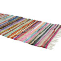 Recycled rag rug/runner handmade eco multicolored 150x55cm