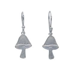 Earrings, Silver Colour, Solid Toadstool