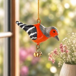 Hanging Bird Decoration Chaffinch, Recycled Plastic