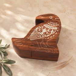 Puzzle Box Bird Shape Sheesham Wood 12 × 6 × 12cm