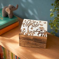 Elephant Keepsake Box Mango Wood 10 x 10cm
