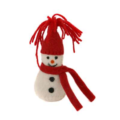 Hanging decoration, felt snowman red