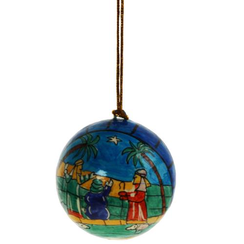 Hanging bauble, shepherds, papier maché