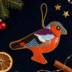 Hanging Christmas Decoration Chaffinch Beaded 
