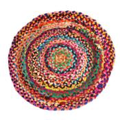 Rag rug, round recycled polyester, 70cm diameter