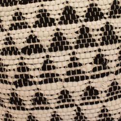 Chindi rag cushion cover recycled cotton black cream triangles 40x40cm