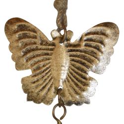 Hanging bell recycled wrought iron, butterfly 6 x 10cm
