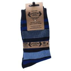 Socks Recycled Cotton / Polyester Stripes Blue Shoe Size UK 7-11 Mens