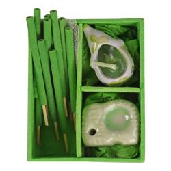 Lemon incense and candle giftset with elephant shaped t-light, 8.5 x 7 x 4cm