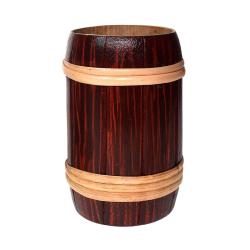 Single bamboo toothbrush holder/pencil pot barrel red height 12cm