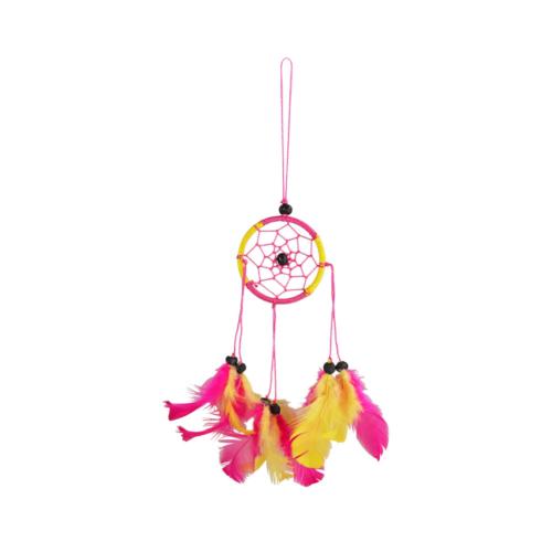 Dreamcatcher yellow and pink 6cm diameter