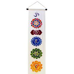 Hanging banner, Chakra symbols on white