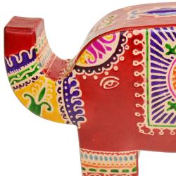 Leather money box elephant red