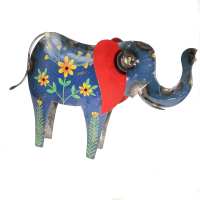 Elephant garden statue/ornament recycled oil drum handmade Fair Trade 30x22x9cm