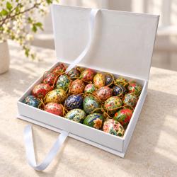 p mache eggs 4cm box of 48 asst