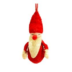 Hanging Decoration Handcrafted Felt Santa 4 x 11cm