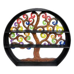 Shelf Unit Albesia Wood Tree of Life 60x8x53cm
