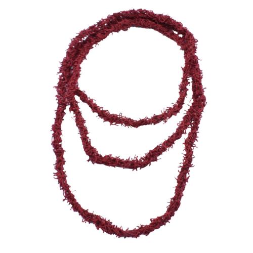 Necklace, Recycled Shrimp Net Dark Red 150cm
