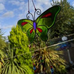 Suncatcher butterfly with beads assorted colours