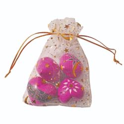 3 Small Heart Shaped Pebbles in Gift Bag