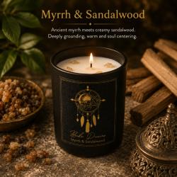Candle with Gemstone Esoteric Eye of Providence, Sage and White Tea 120g