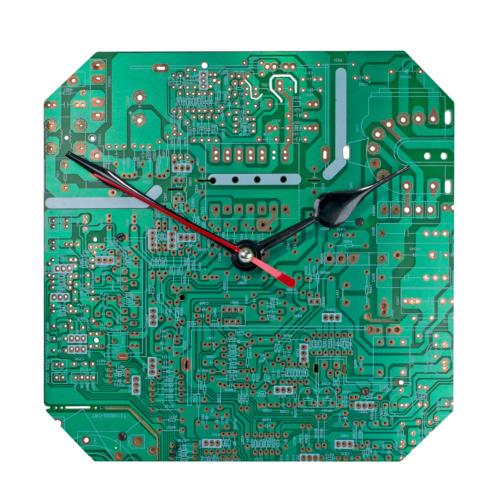 Clock Recycled/Upcycled Circuit Board 18x18cm Fair Trade
