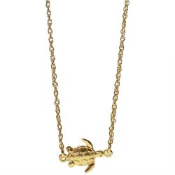 Pendant necklace with turtle, gold colour