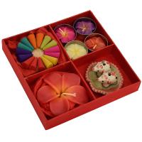 Incense and candle gift set, red box