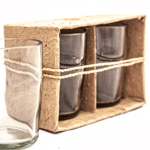 Pack of 2 coffee/chai glasses, recycled glass