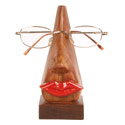 Spectacle glasses stand/holder, red lips, sheesham wood handmade