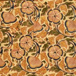 Handmade floral block print cotton apron natural vegetable dyes 35x74cm