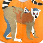 Shoulder bag, cotton, ring-tail lemur