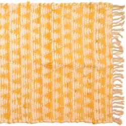Chindi rag rug recycled cotton handmade yellow 60x90cm