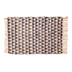 Chindi rag rug recycled cotton handmade blue 60x90cm