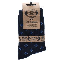 Socks Recycled Cotton / Polyester Blue With Stars Shoe Size UK 3-7 Womens