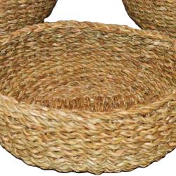 Set of 3 hogla seagrass baskets with handles