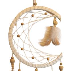 Dreamcatcher white, moon and circle 19cm diameter